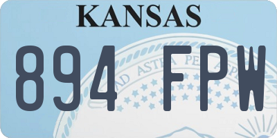 KS license plate 894FPW