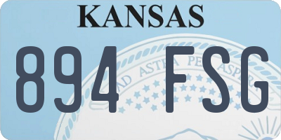 KS license plate 894FSG