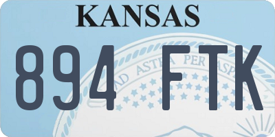 KS license plate 894FTK