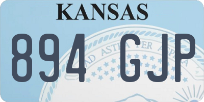 KS license plate 894GJP