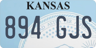 KS license plate 894GJS