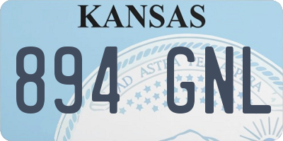 KS license plate 894GNL