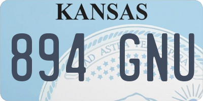KS license plate 894GNU