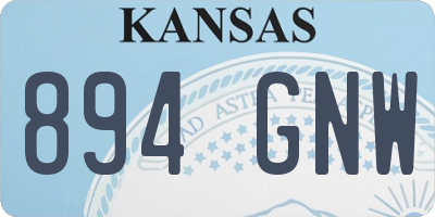 KS license plate 894GNW