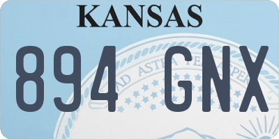 KS license plate 894GNX