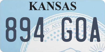 KS license plate 894GOA