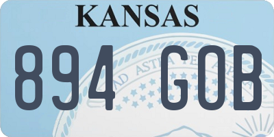 KS license plate 894GOB