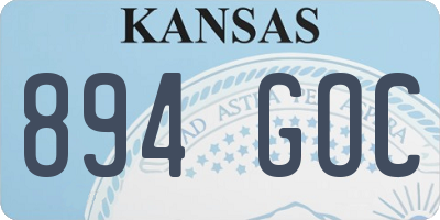 KS license plate 894GOC