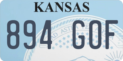KS license plate 894GOF