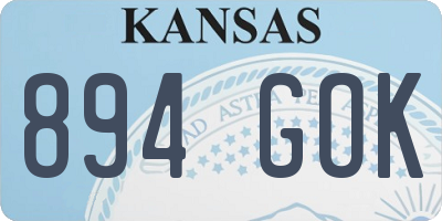 KS license plate 894GOK