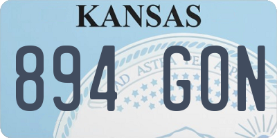 KS license plate 894GON