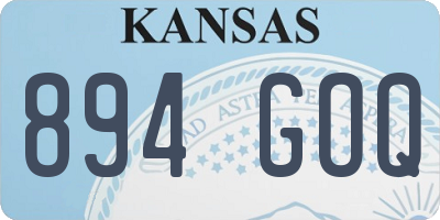 KS license plate 894GOQ