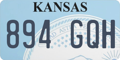KS license plate 894GQH