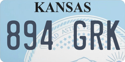 KS license plate 894GRK