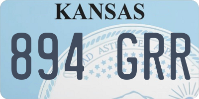 KS license plate 894GRR