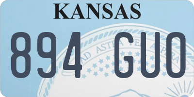 KS license plate 894GUO