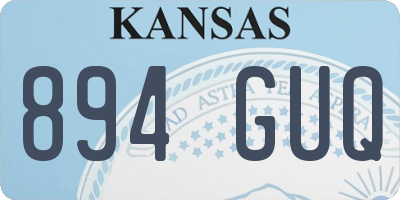KS license plate 894GUQ