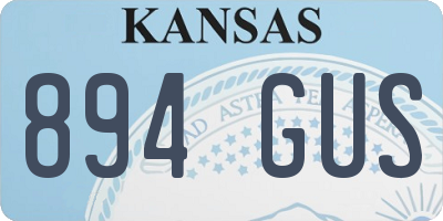 KS license plate 894GUS