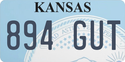 KS license plate 894GUT