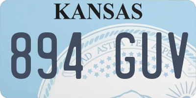 KS license plate 894GUV