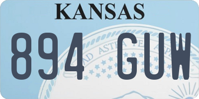 KS license plate 894GUW