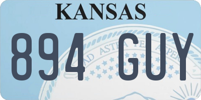 KS license plate 894GUY