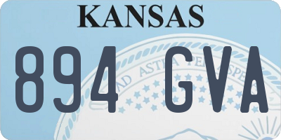 KS license plate 894GVA