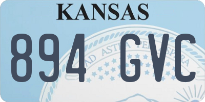KS license plate 894GVC