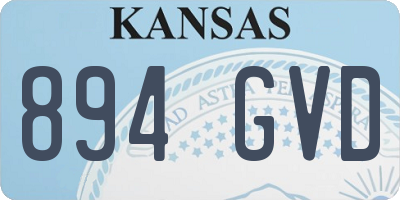 KS license plate 894GVD