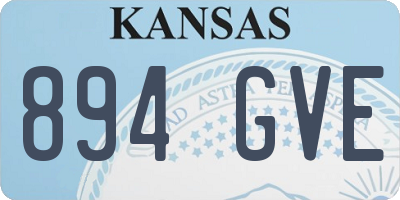 KS license plate 894GVE
