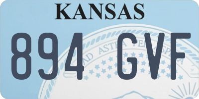 KS license plate 894GVF