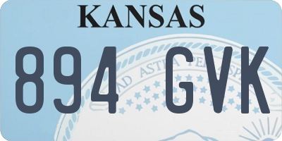 KS license plate 894GVK