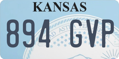 KS license plate 894GVP