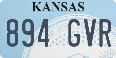 KS license plate 894GVR