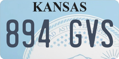 KS license plate 894GVS