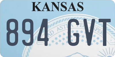 KS license plate 894GVT