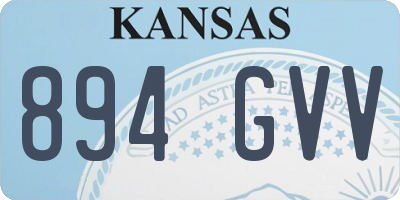 KS license plate 894GVV