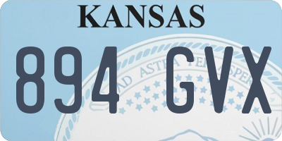 KS license plate 894GVX