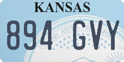 KS license plate 894GVY