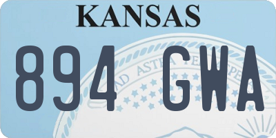 KS license plate 894GWA