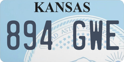 KS license plate 894GWE