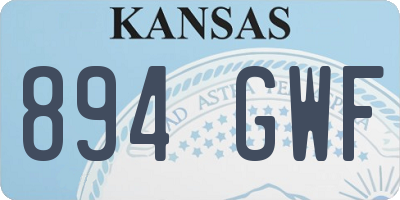 KS license plate 894GWF