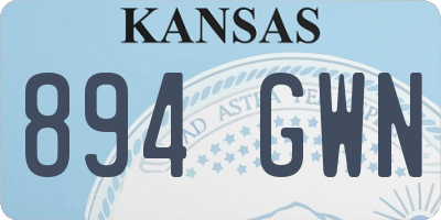 KS license plate 894GWN