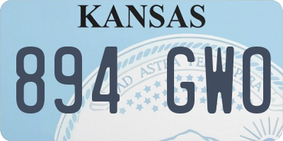KS license plate 894GWO