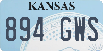 KS license plate 894GWS