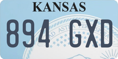 KS license plate 894GXD