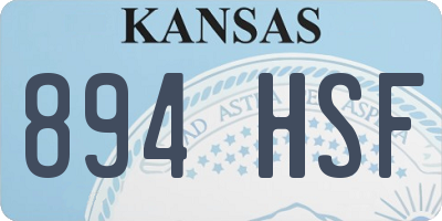 KS license plate 894HSF