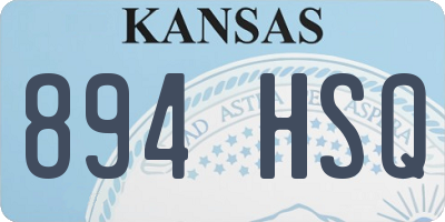 KS license plate 894HSQ