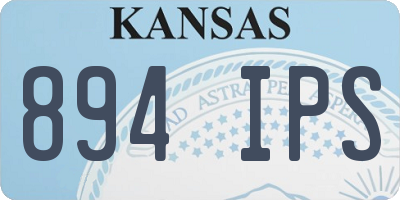 KS license plate 894IPS