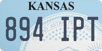 KS license plate 894IPT